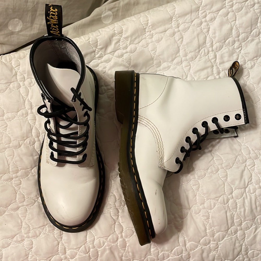 White Dr. Martens Boots 1460